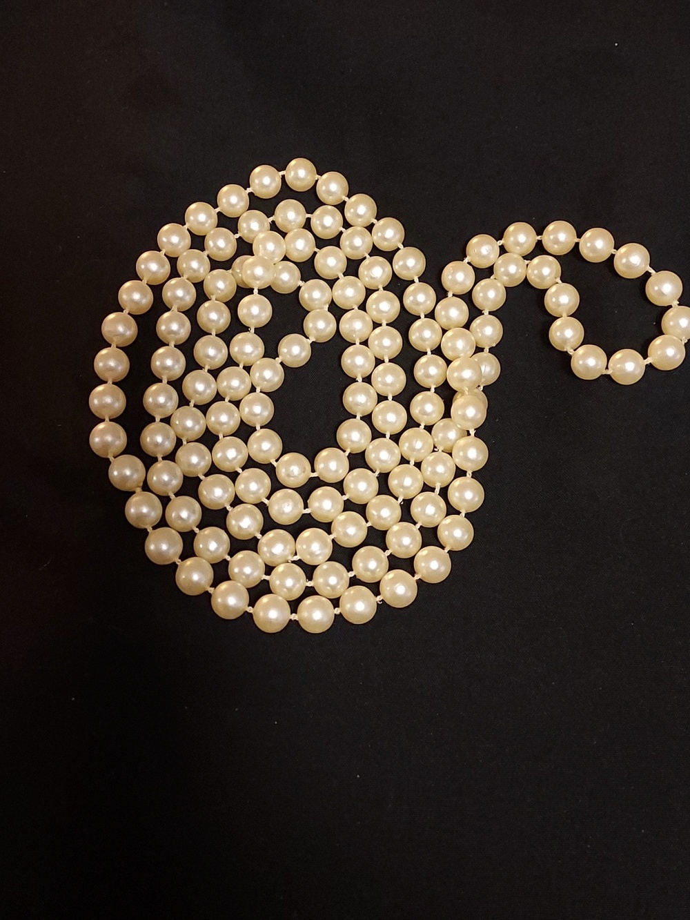 Classic Faux Pearl Multi-Strand Necklace - Cream Pearls .22 Inches To Play With